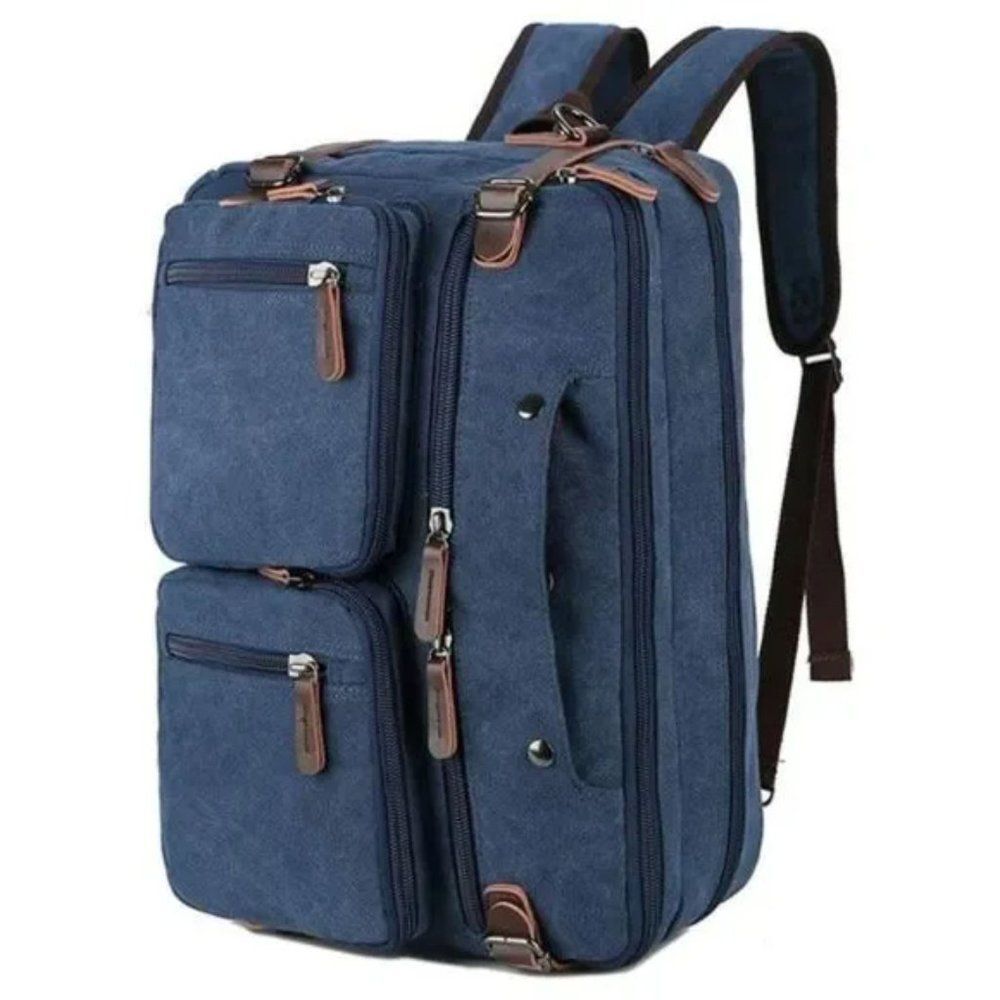 NEW Convertible Briefcase Backpack Blue